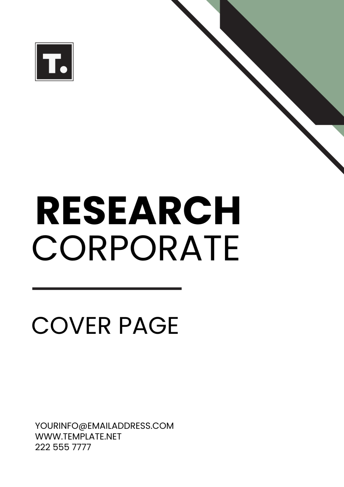 Free Research Corporate Cover Page Template