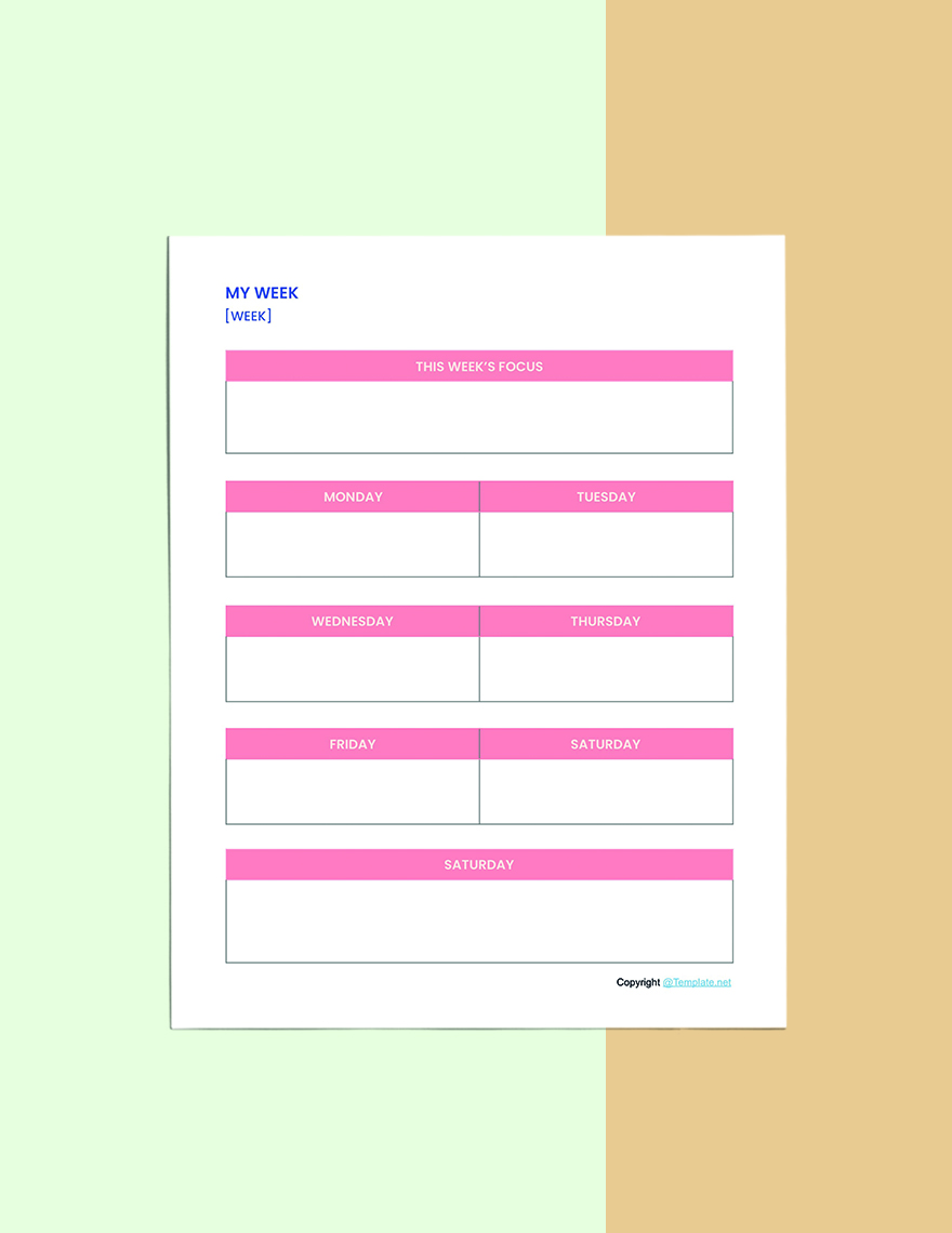 Editable Personal Planner Template Example