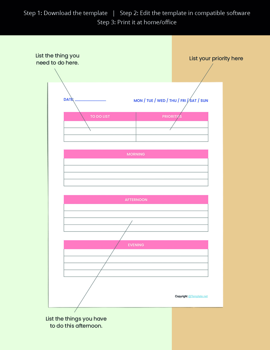 Editable Personal Planner Template Format