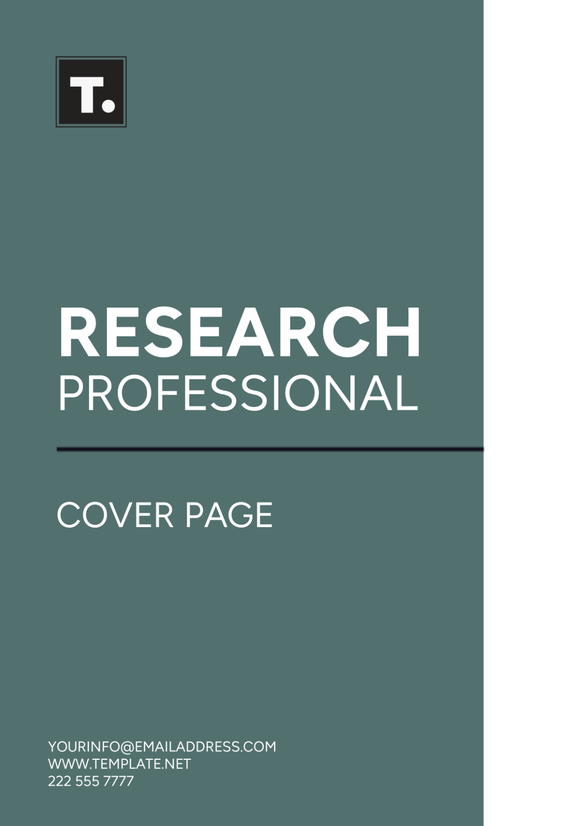 Free Research Professional Cover Page Template