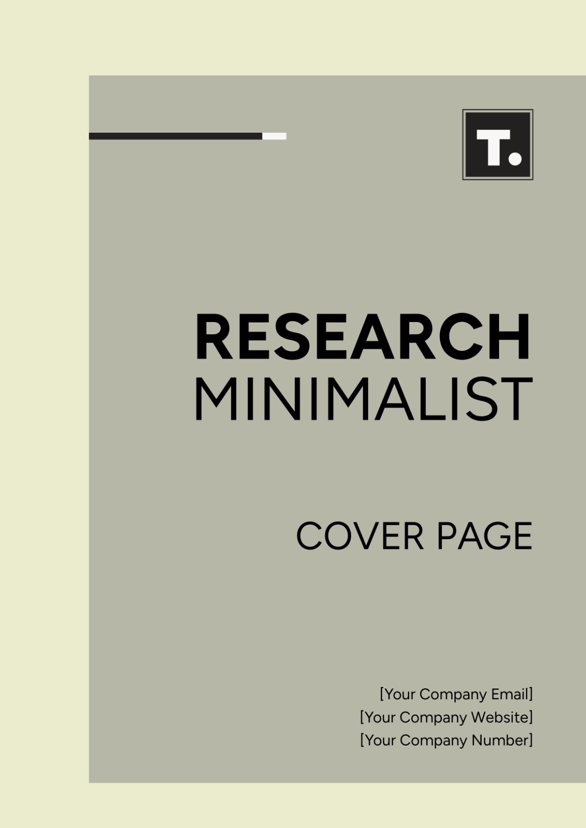 Research Minimalist Cover Page