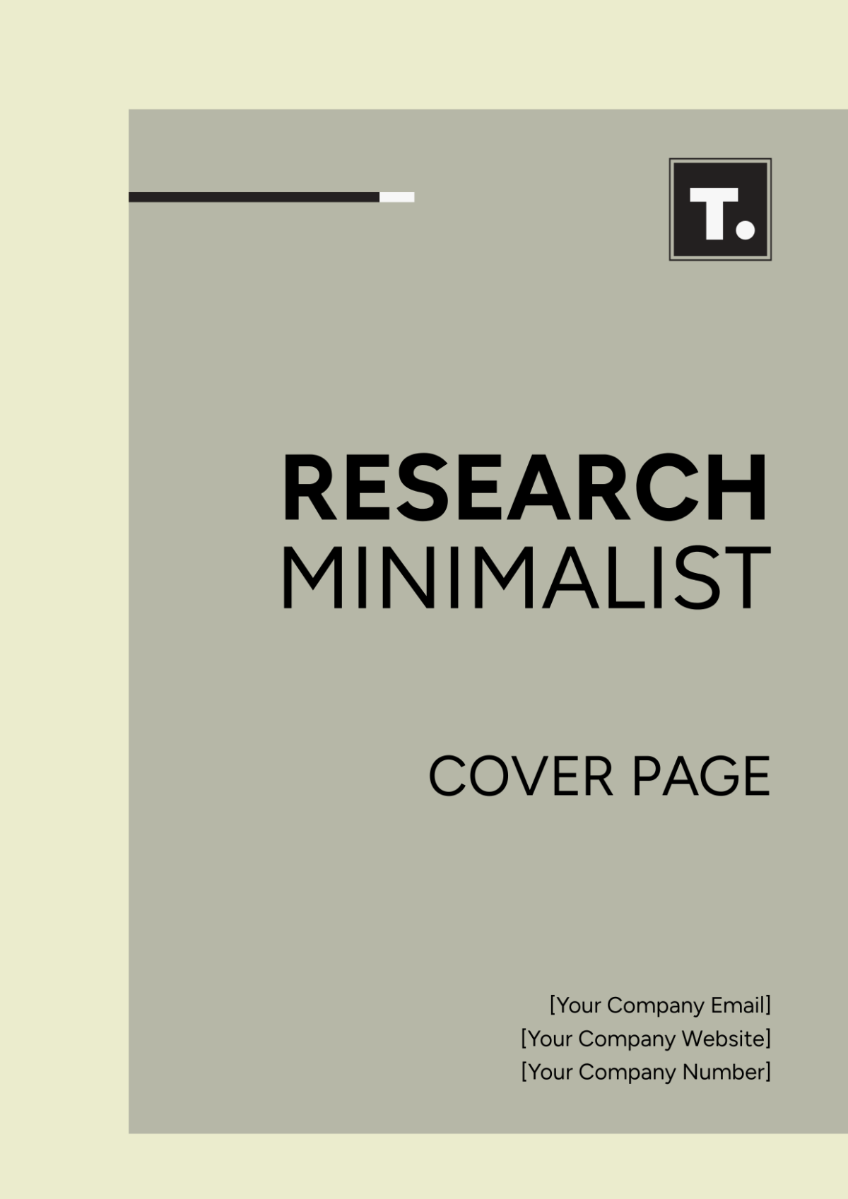 Research Minimalist Cover Page Template - Edit Online & Download ...