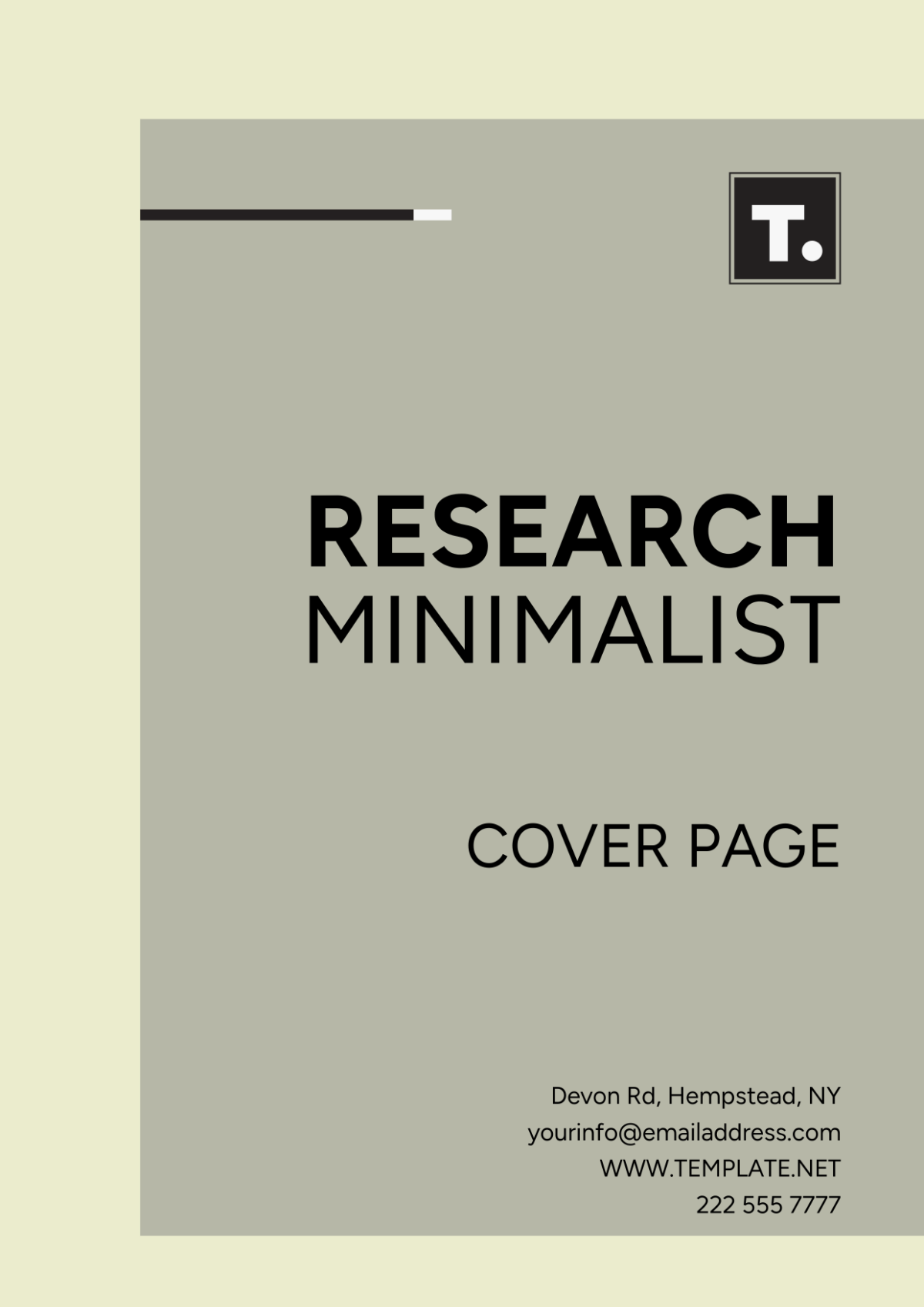Research Minimalist Cover Page
