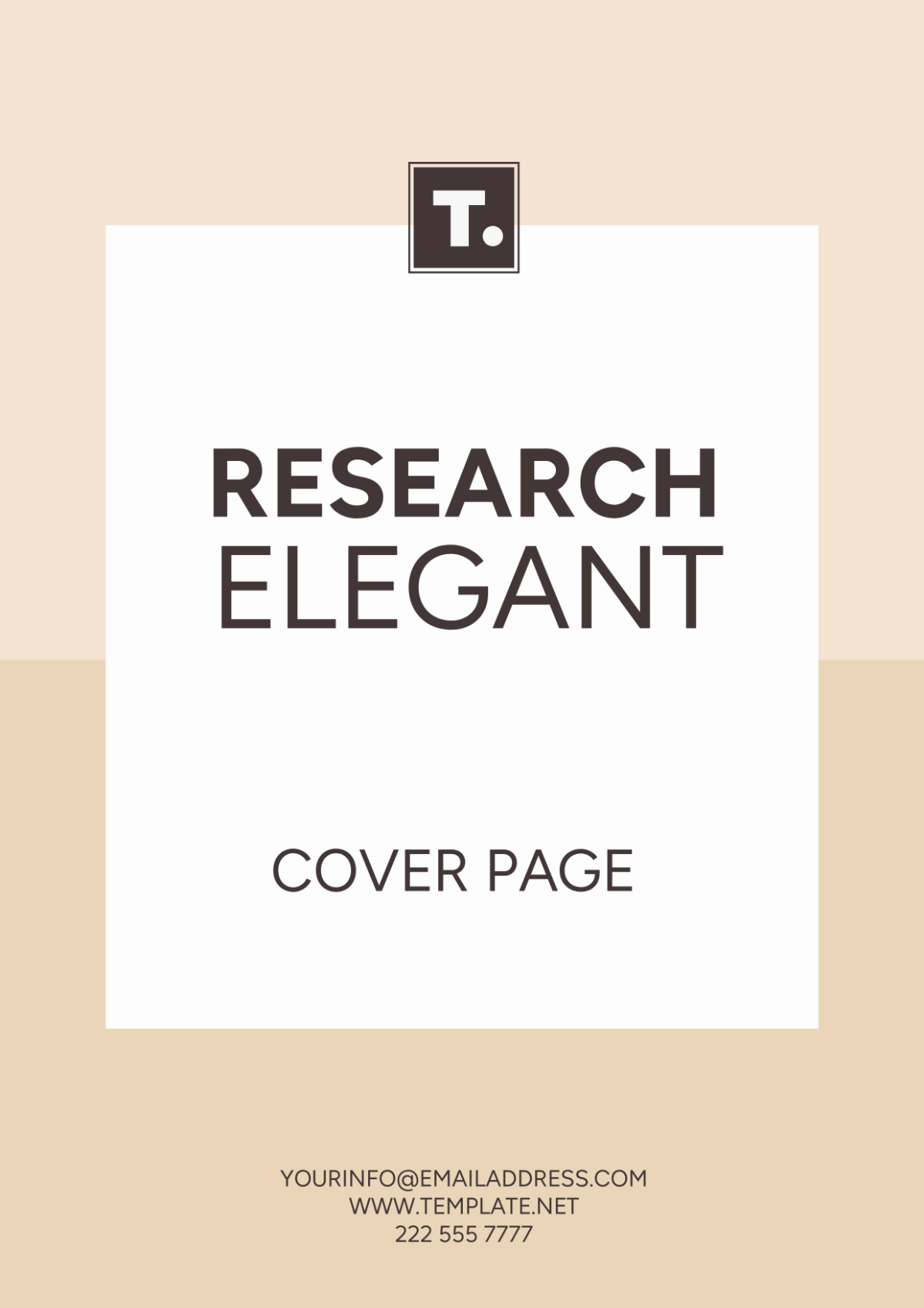 Free Research Elegant Cover Page Template
