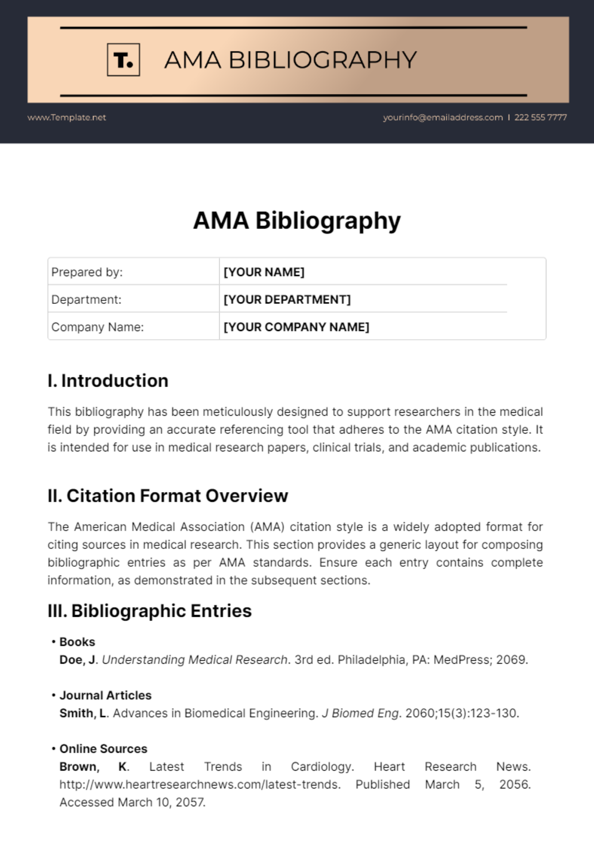 Free AMA Bibliography Template - Edit Online & Download | Template.net