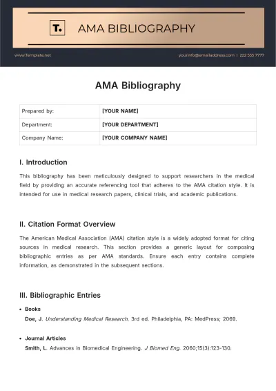 Free AMA Bibliography Template to Edit Online