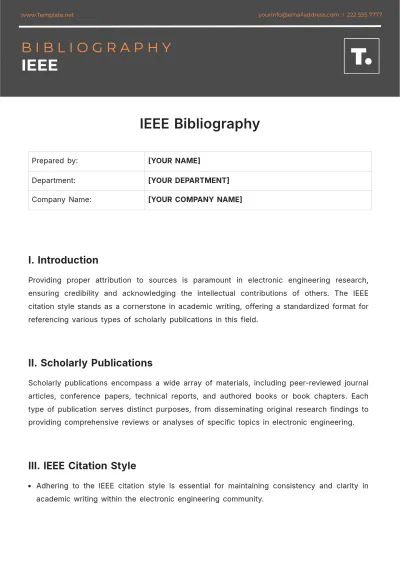 Free IEEE Bibliography Template to Edit Online
