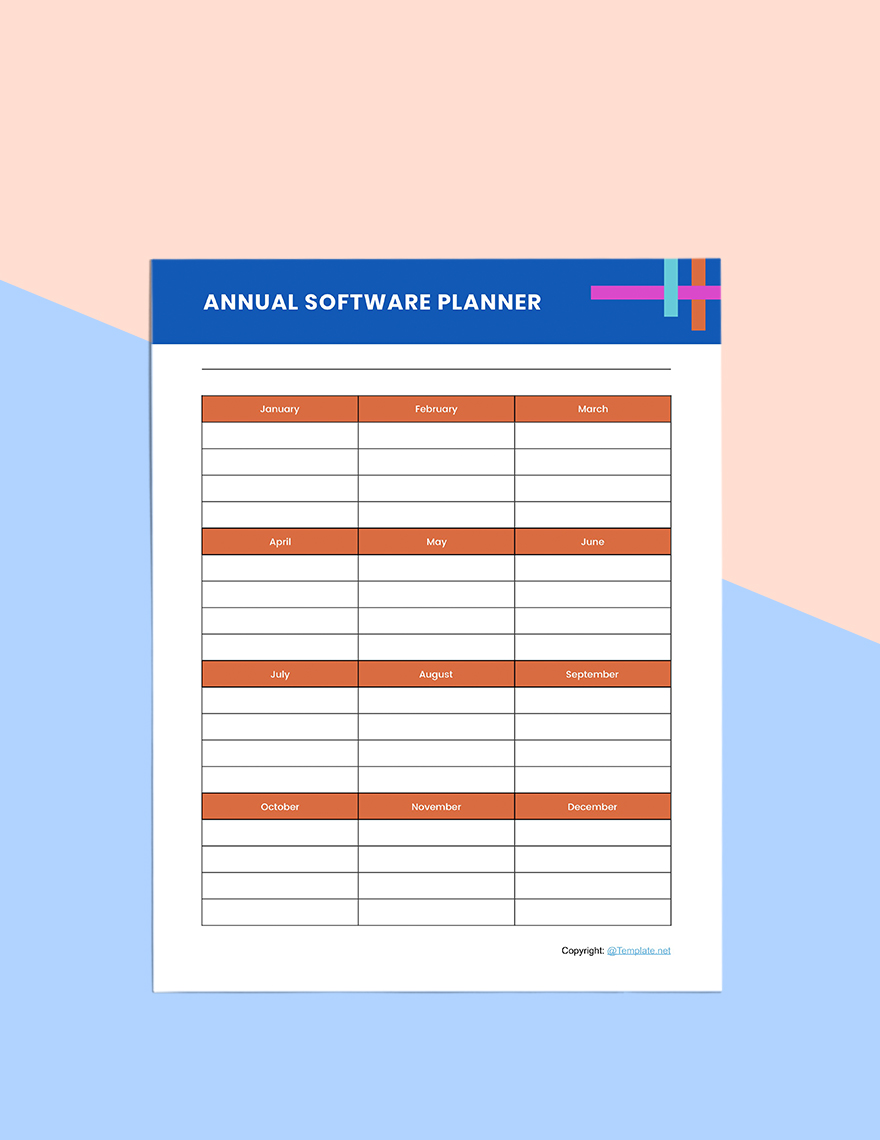 Sample Software Planner Template