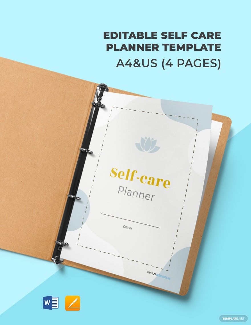 Free Editable Self Care Planner Template