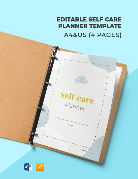 Editable Self Care Planner Template