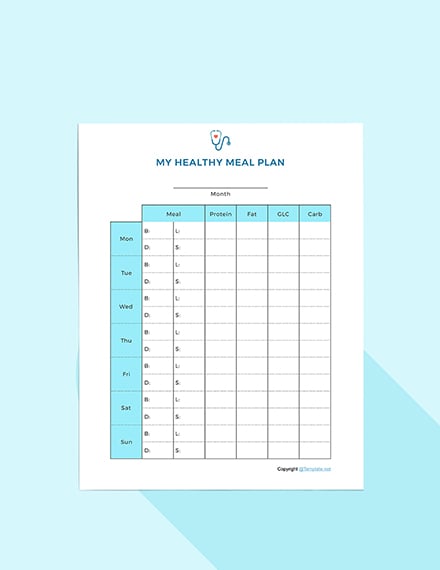 Simple Health planner template