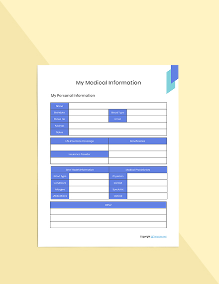Free Simple Medical Planner Template - Word, Apple Pages | Template.net