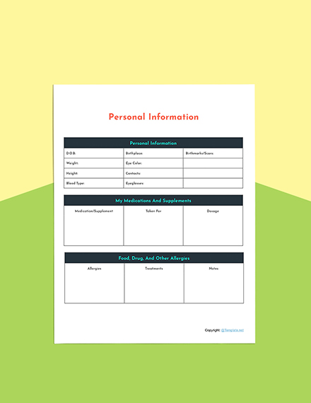 Free Basic Medical Planner Template - Word, Apple Pages | Template.net