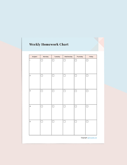 Editable Homework Planner Template - Word, Apple Pages | Template.net