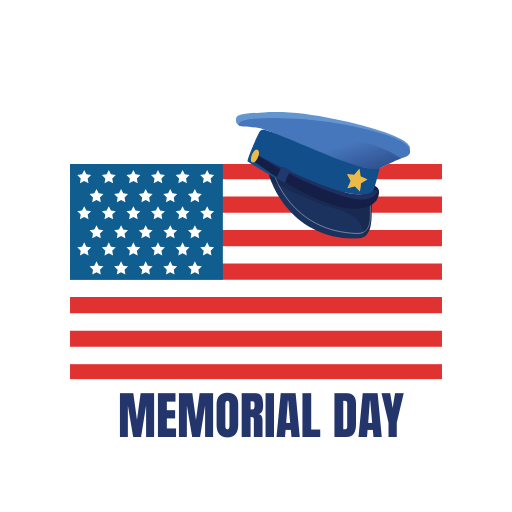 Memorial Day Flag Clipart Template