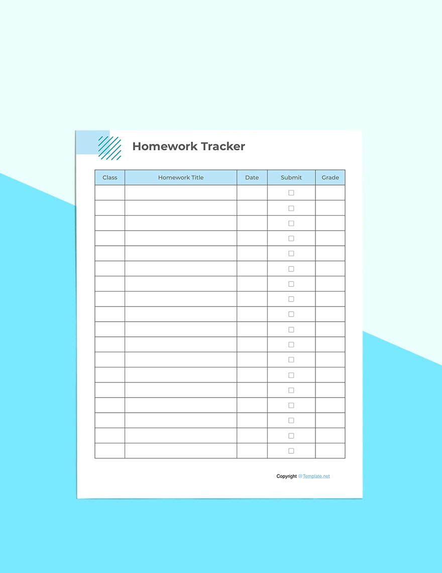 Simple Homework Planner Template