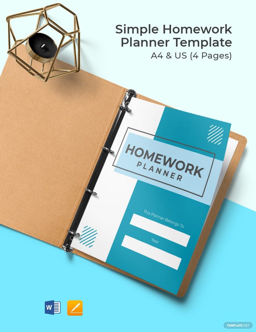 Simple Homework Planner Template