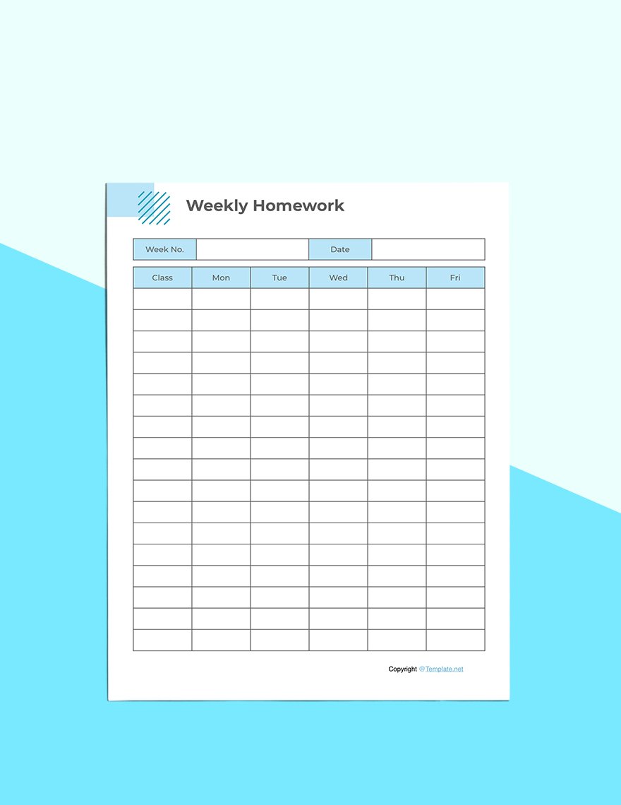 Simple Homework Planner Sample