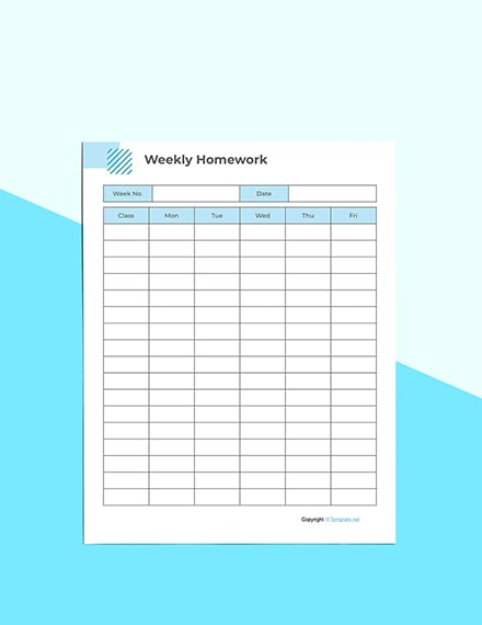 Simple Homework Planner Sample