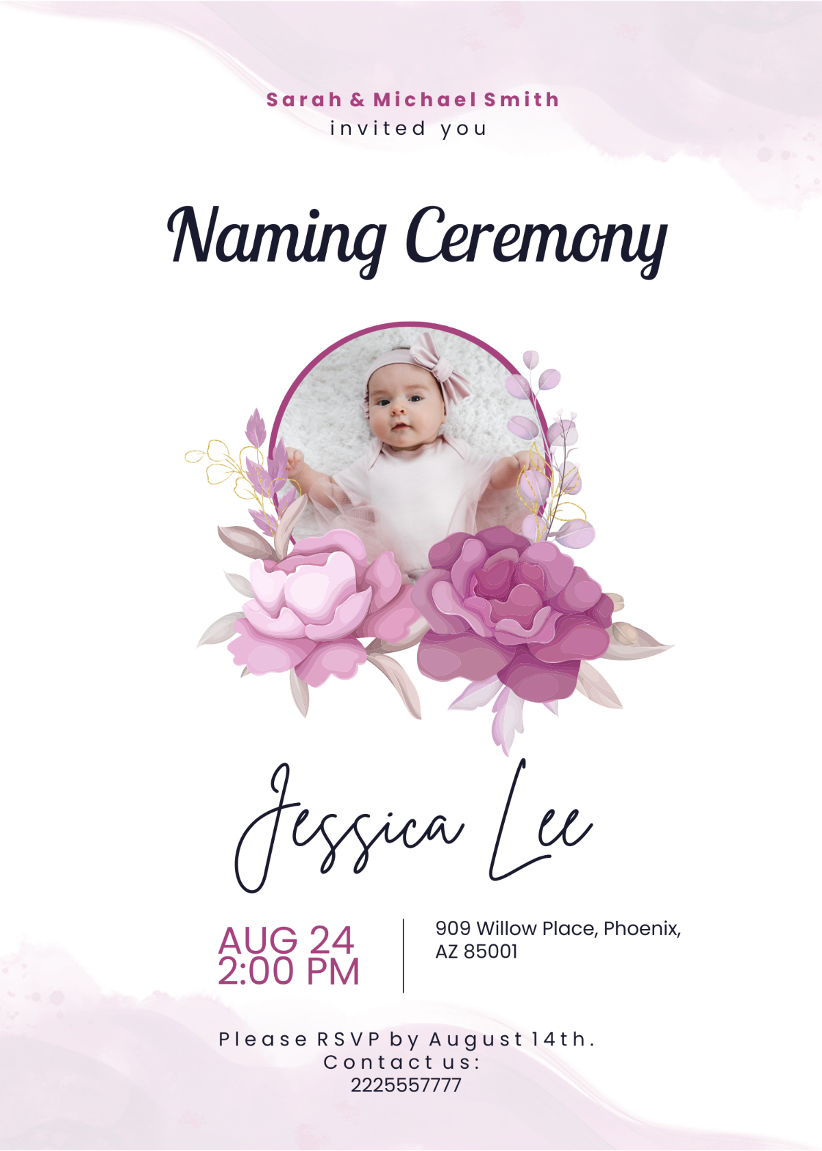 Girl Naming Ceremony Invitation
