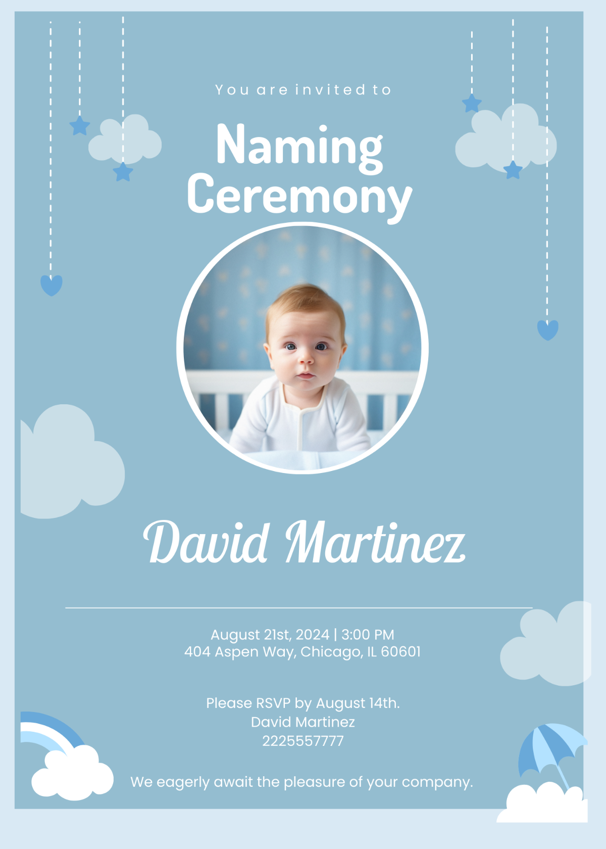 Boy Naming Ceremony Invitation