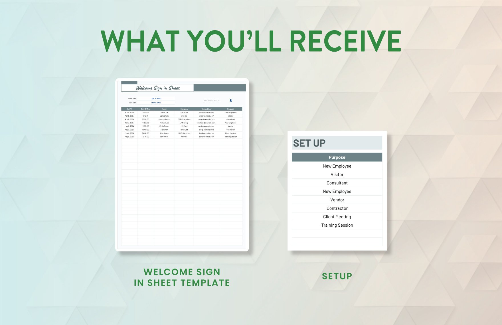 Welcome Sign in Sheet Template