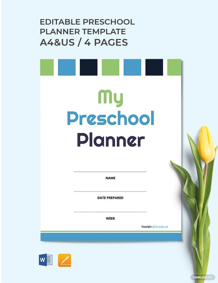 Editable Preschool Planner Template