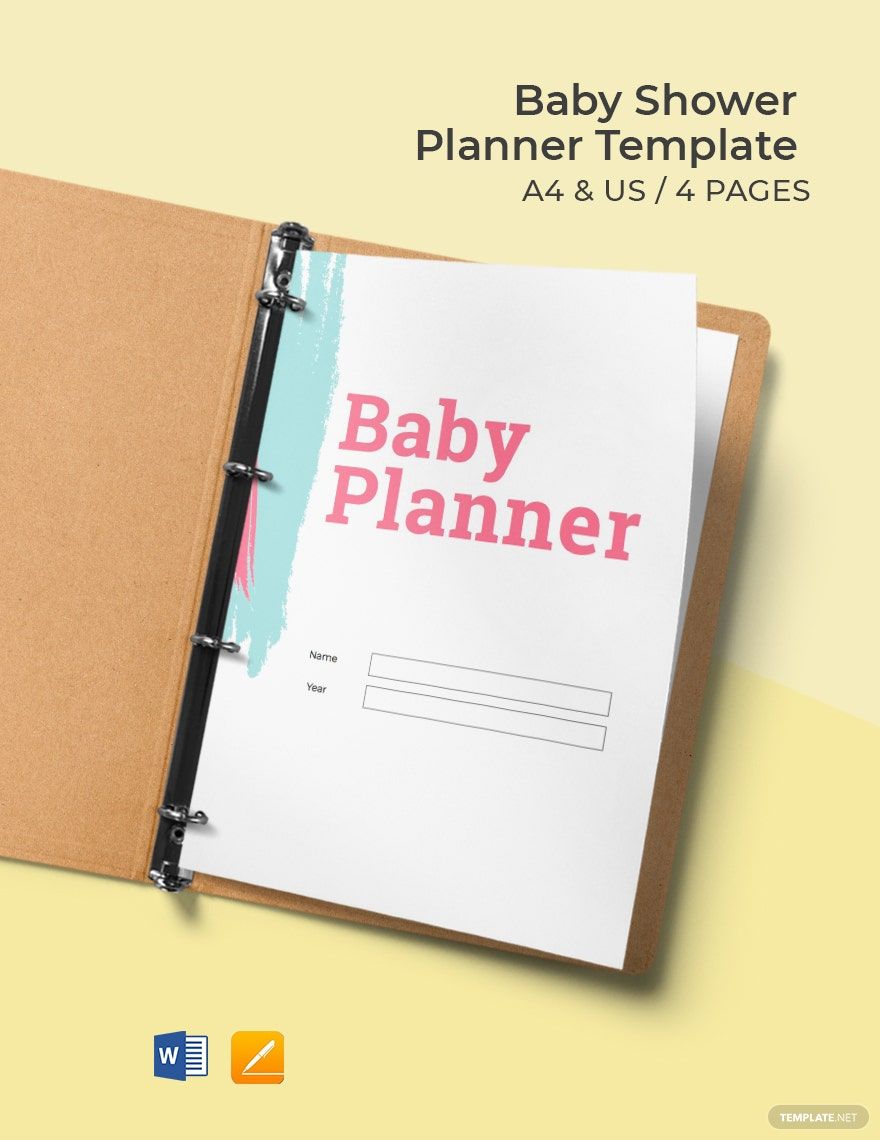 Free Editable Baby Shower Planner Template