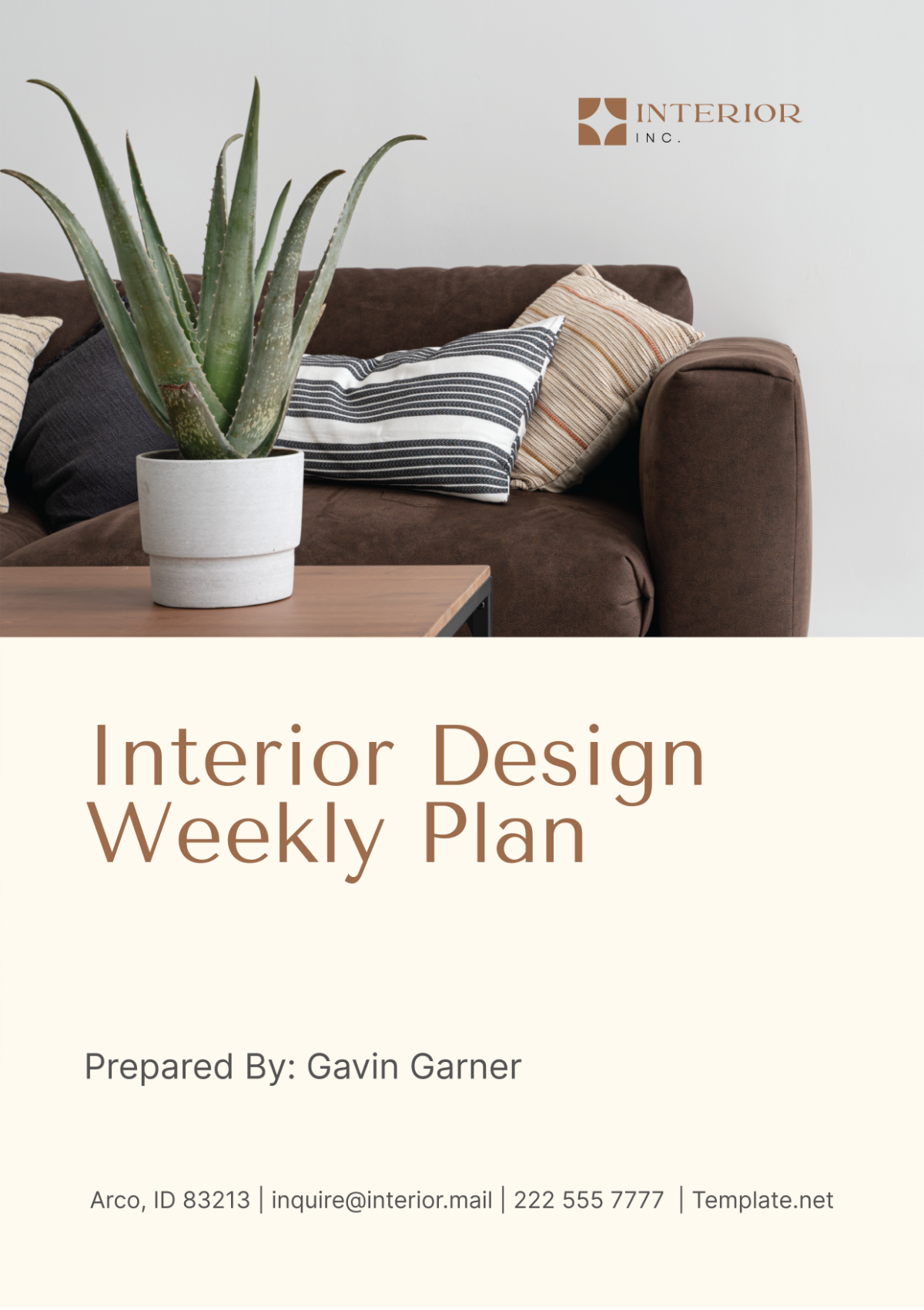 Interior Design Weekly Plan Template