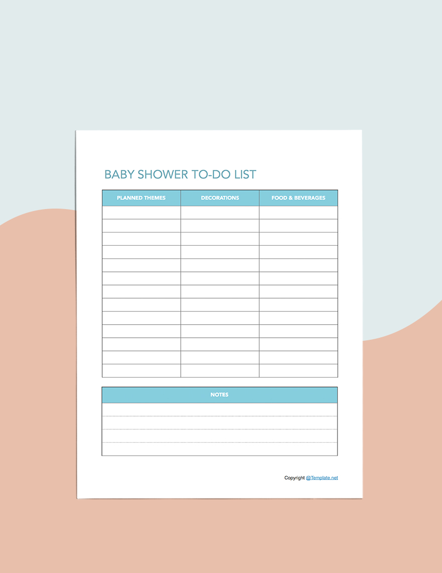 Basic Baby Shower Planner Template