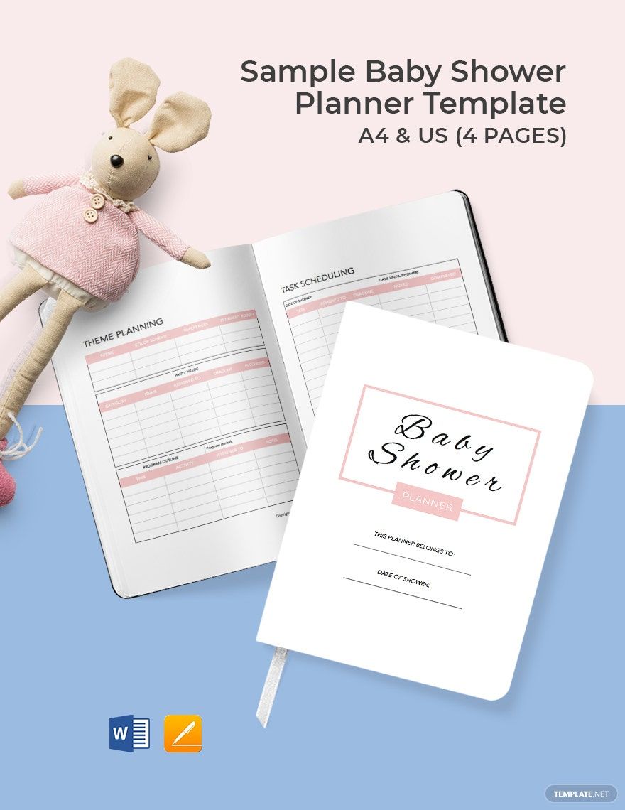 Free Baby Shower Party Planner Template Word, Apple Pages