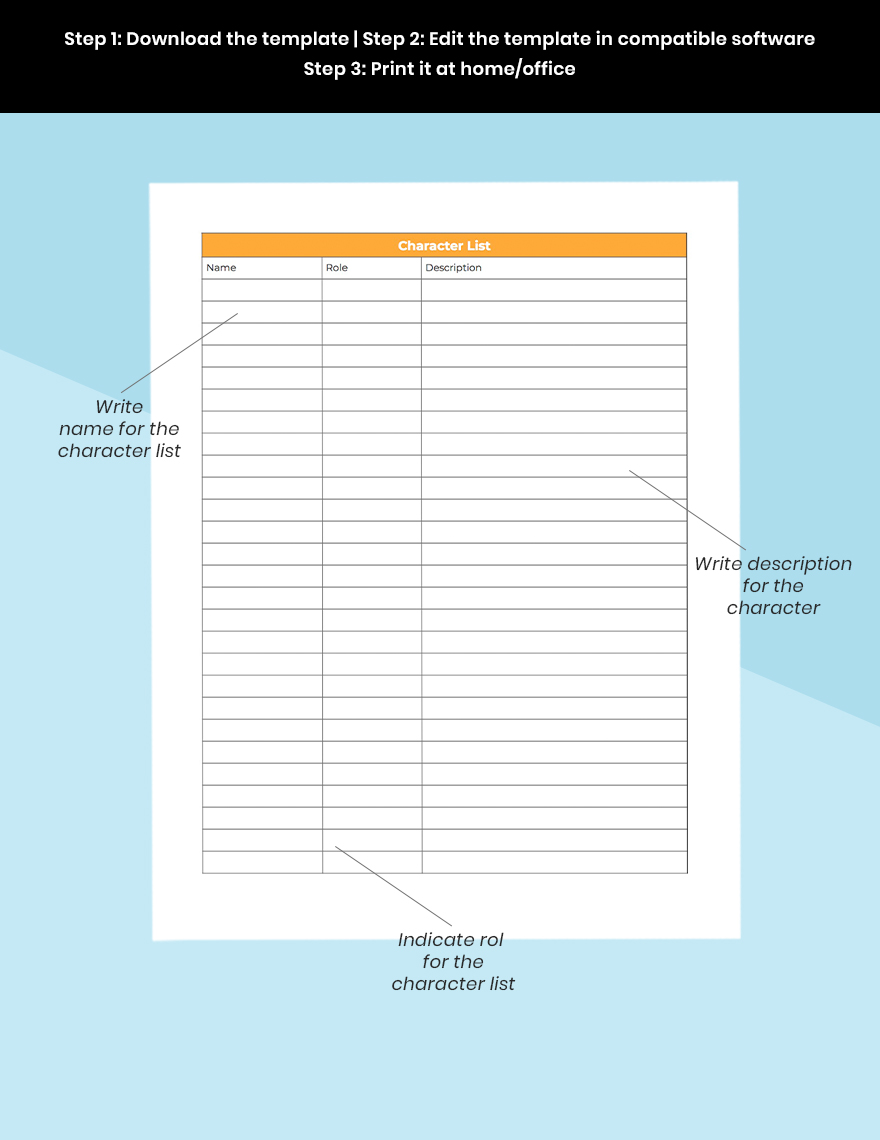 Simple Story Planner Template