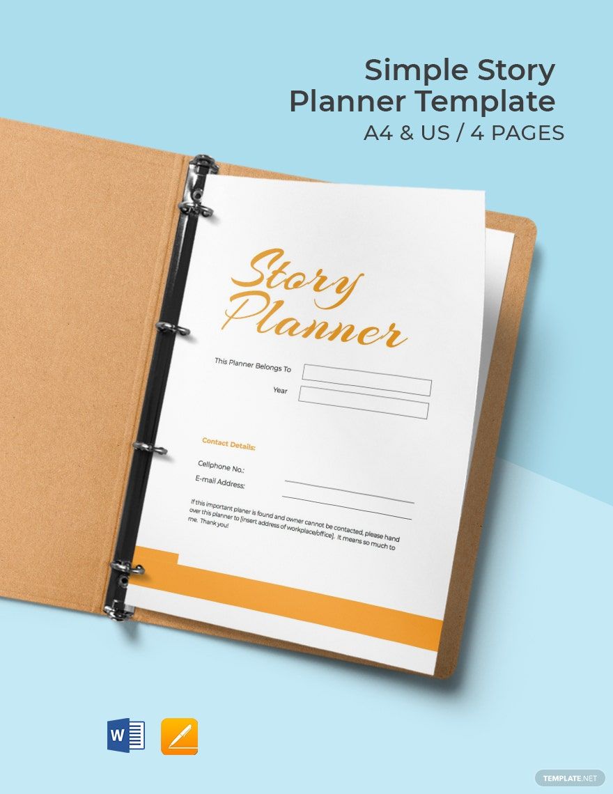 Simple Story Planner Template