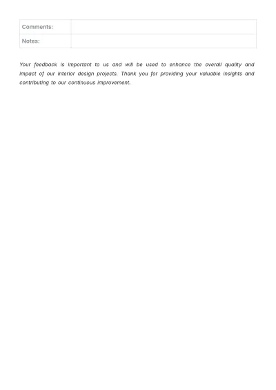 Free Interior Design Performance Evaluation Template to Edit Online
