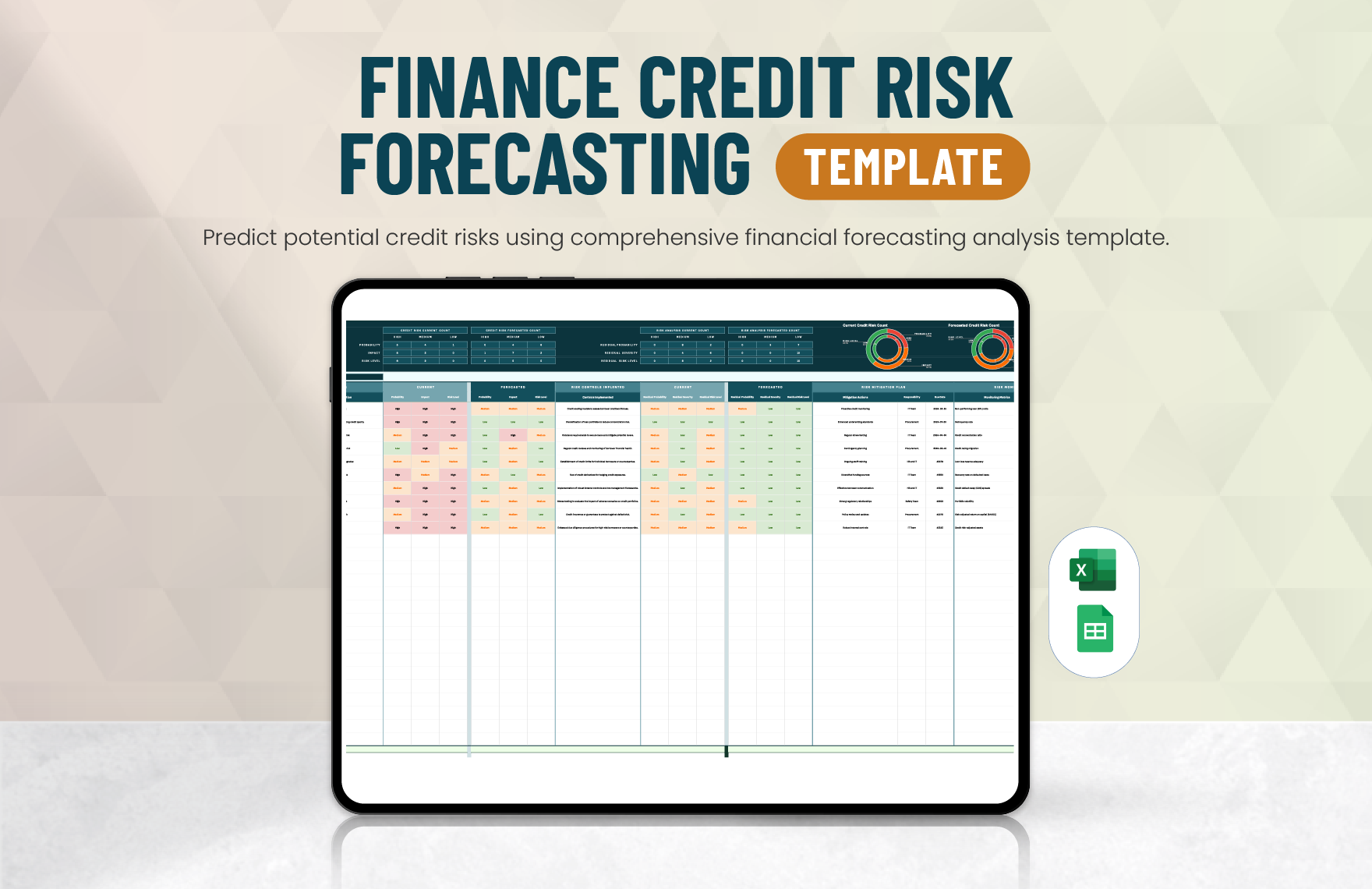 Finance Credit Risk Forecasting Template in Excel, Google Sheets