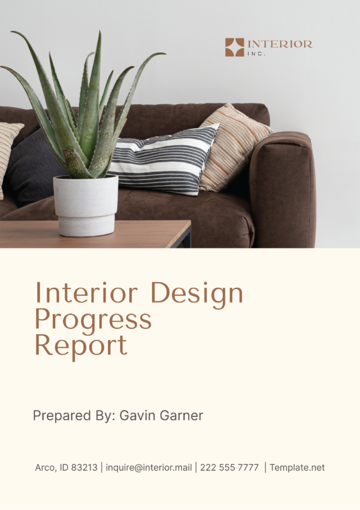 Interior Design Progress Report Template