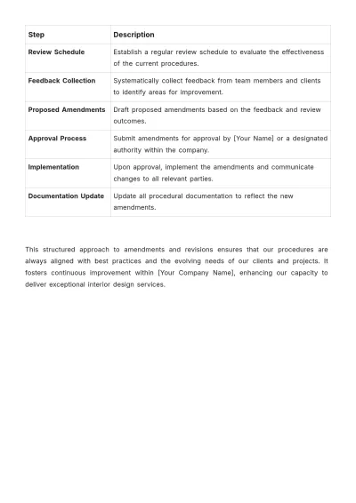 Free Interior Design Job Procedure Template to Edit Online