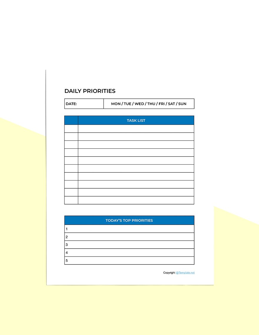 Simple To Do List Planner Template