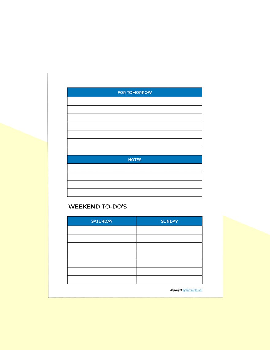 Simple To Do List Planner Template