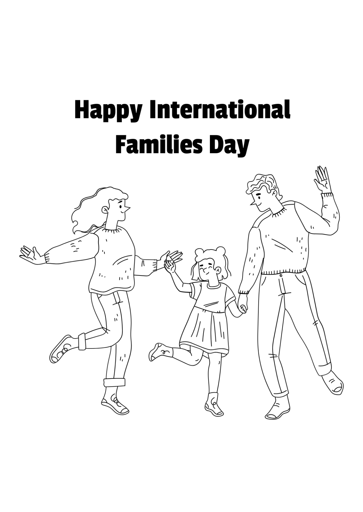 Free International Day of Families Drawing Template