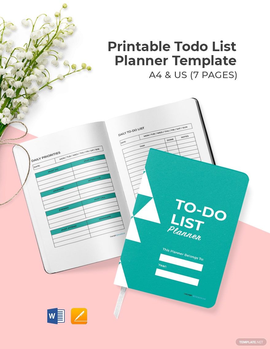 Printable Todo List Planner Template Download