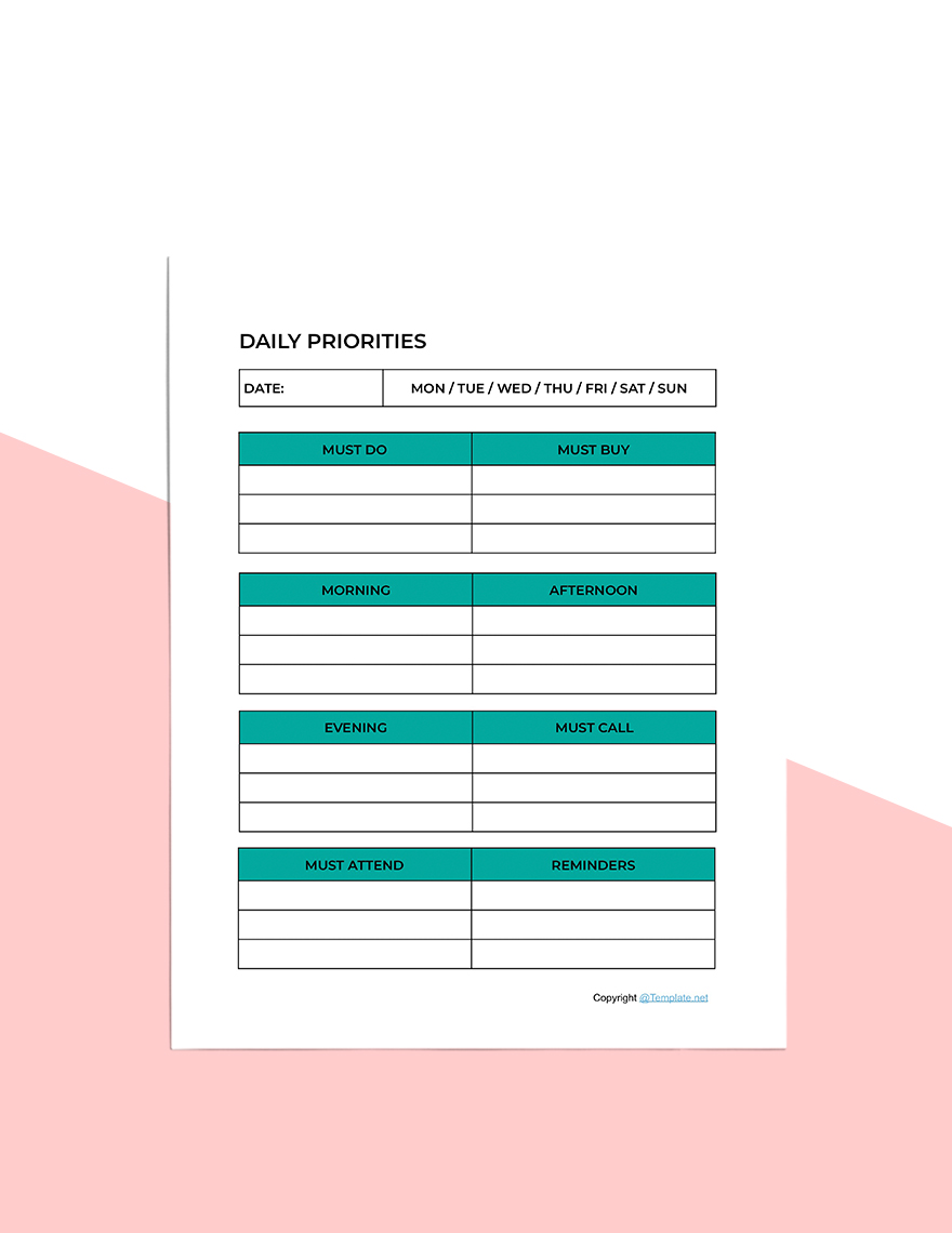 Printable Todo List Planner Template Format