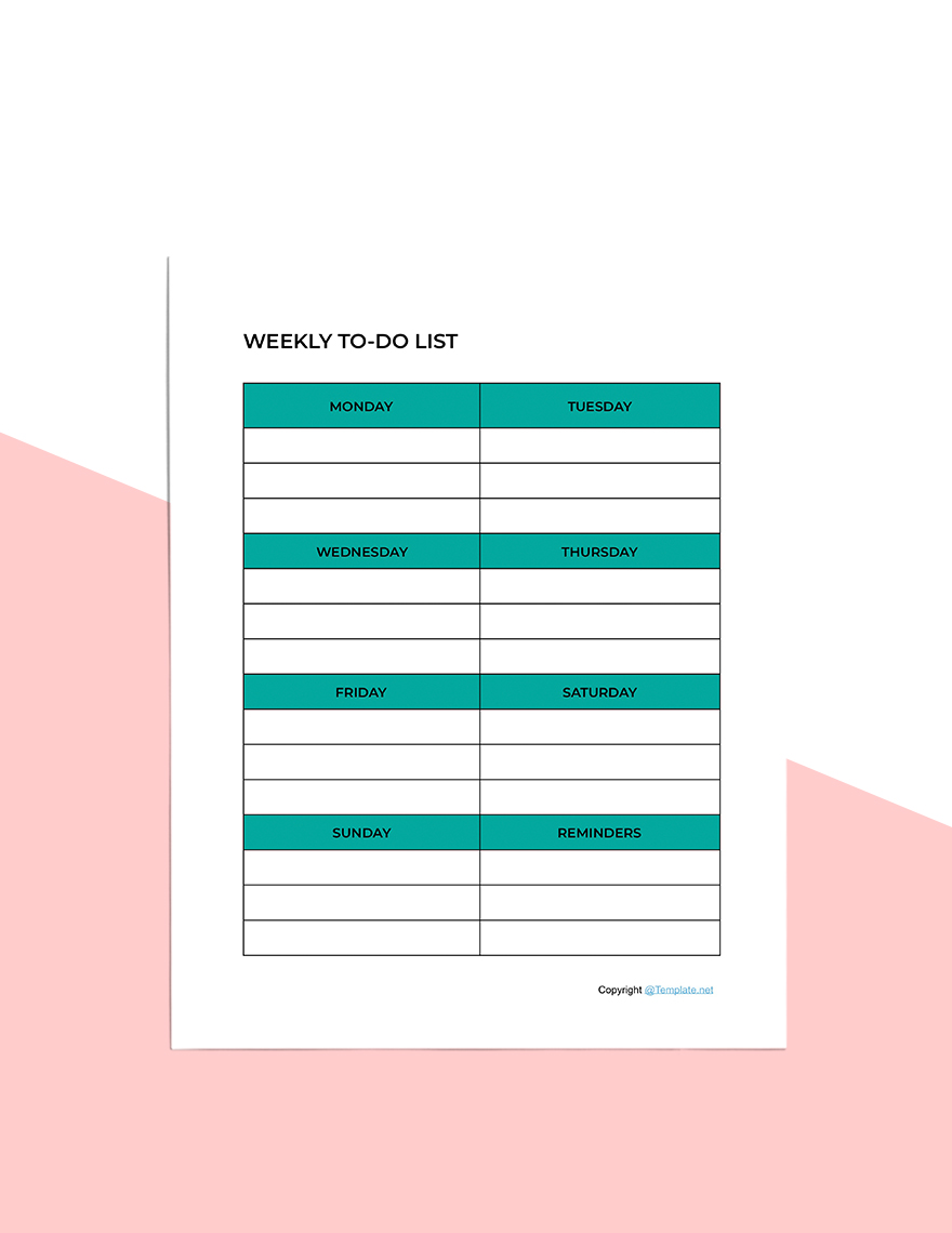 Printable Todo List Planner Template Printable