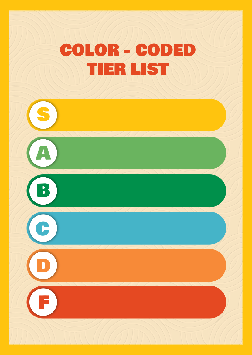 Free Color-Coded Tier List Template