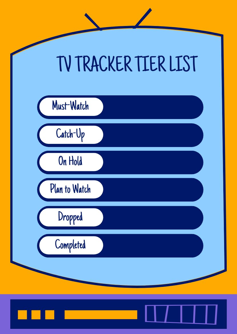 Free TV Tracker Tier List Template