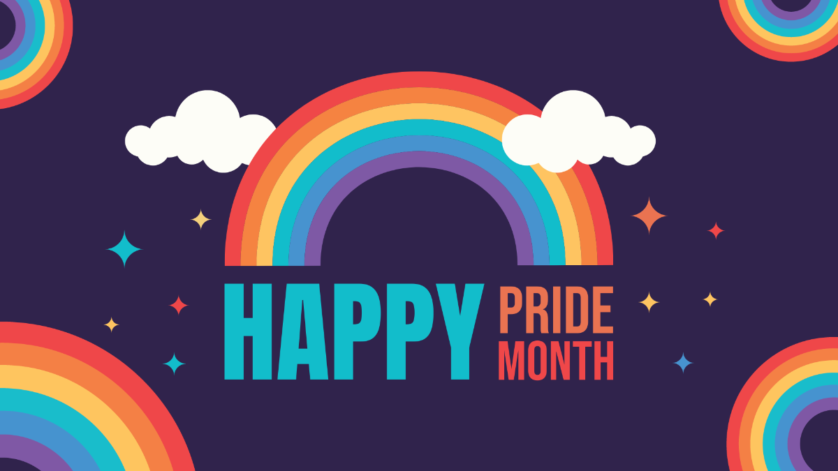 Pride Month Rainbow Background Template