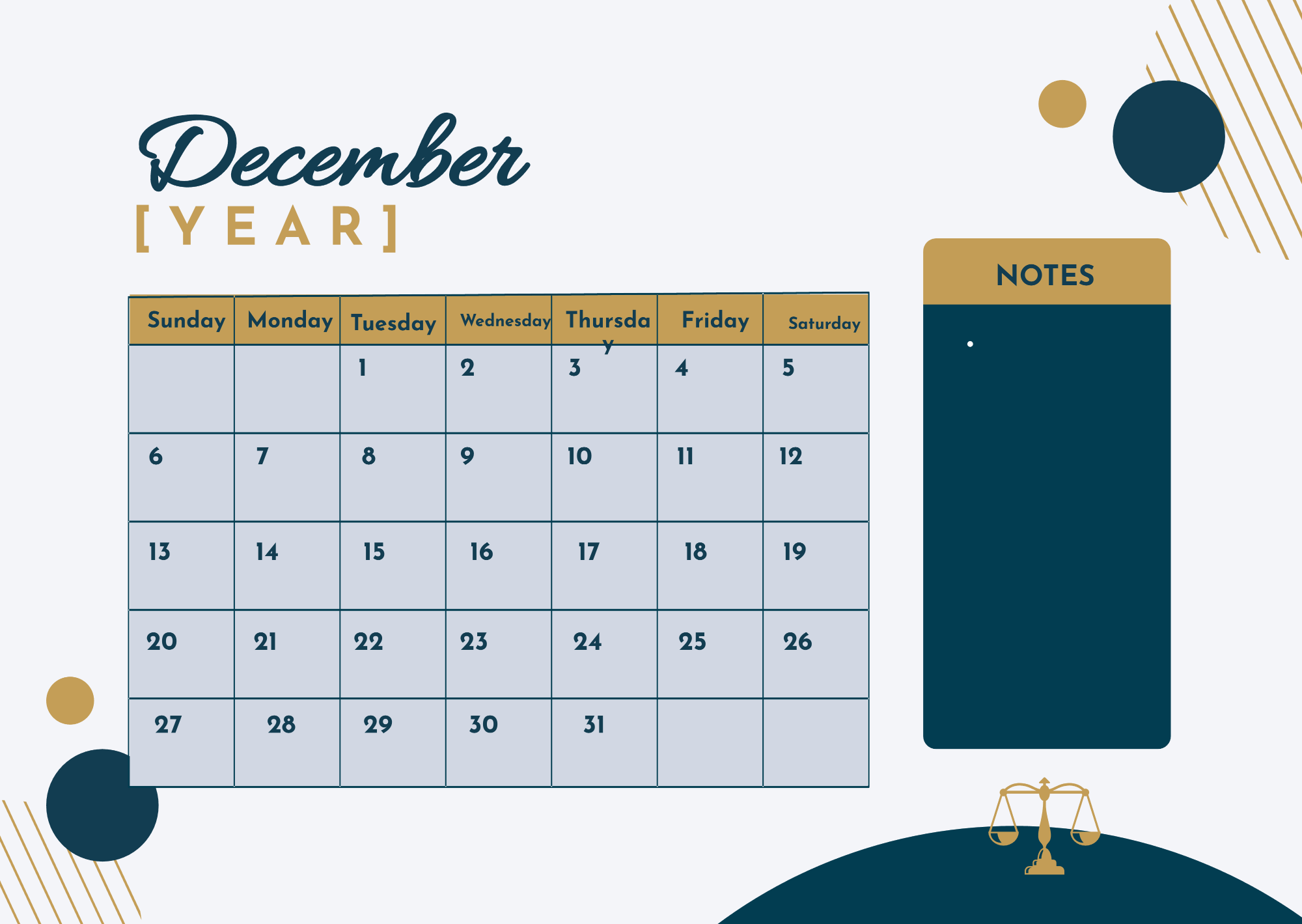 Free Law Firm Monthly Calendar Template to Edit Online