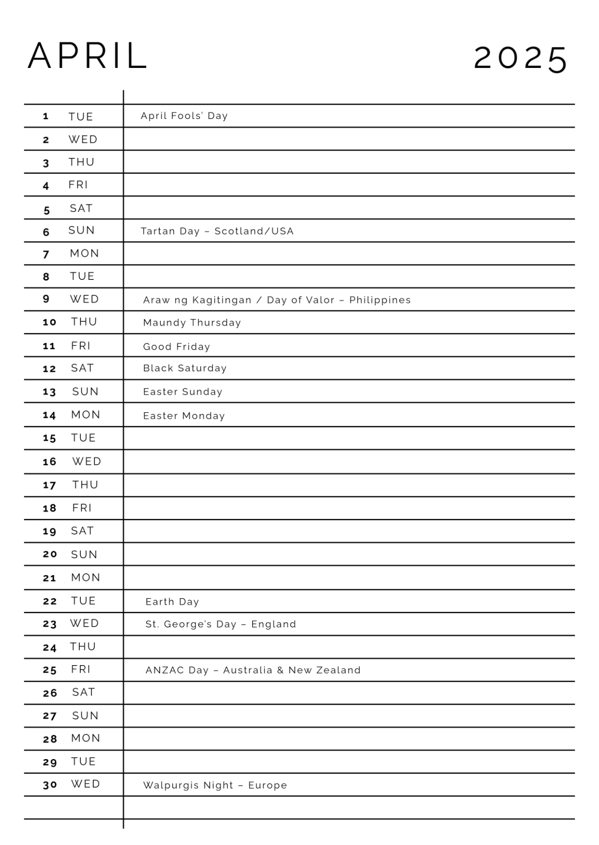 Free Law Firm Yearly Calendar Template to Edit Online