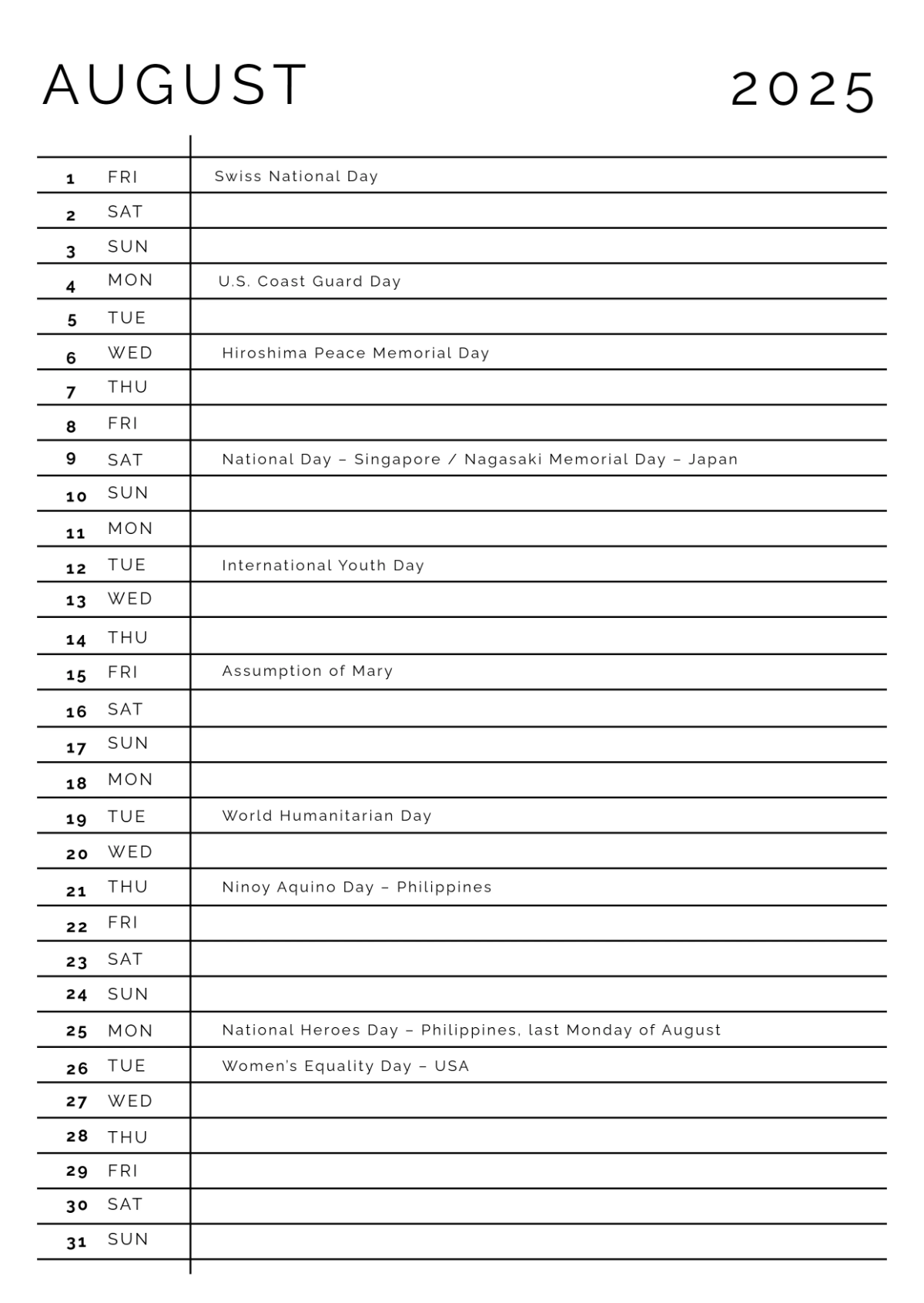 Free Law Firm Yearly Calendar Template to Edit Online