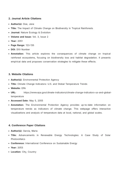 Free Holistic Annotated Bibliography Template to Edit Online